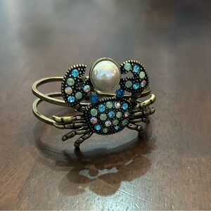 Elegant Blue and Gold Betsy Johnson Crab Bracelet